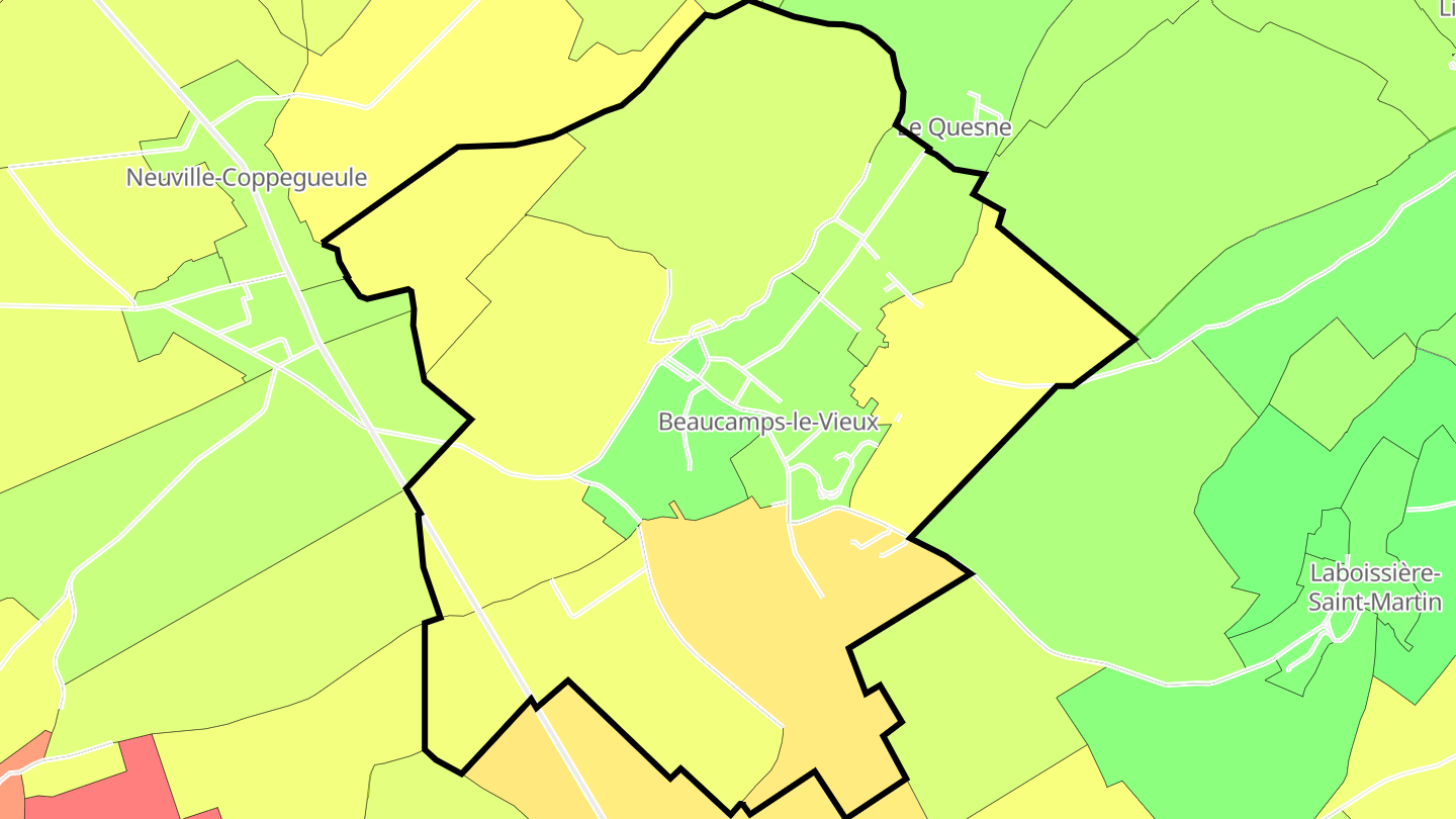Carte des prix de l'immobilier Beaucamps-le-Vieux
