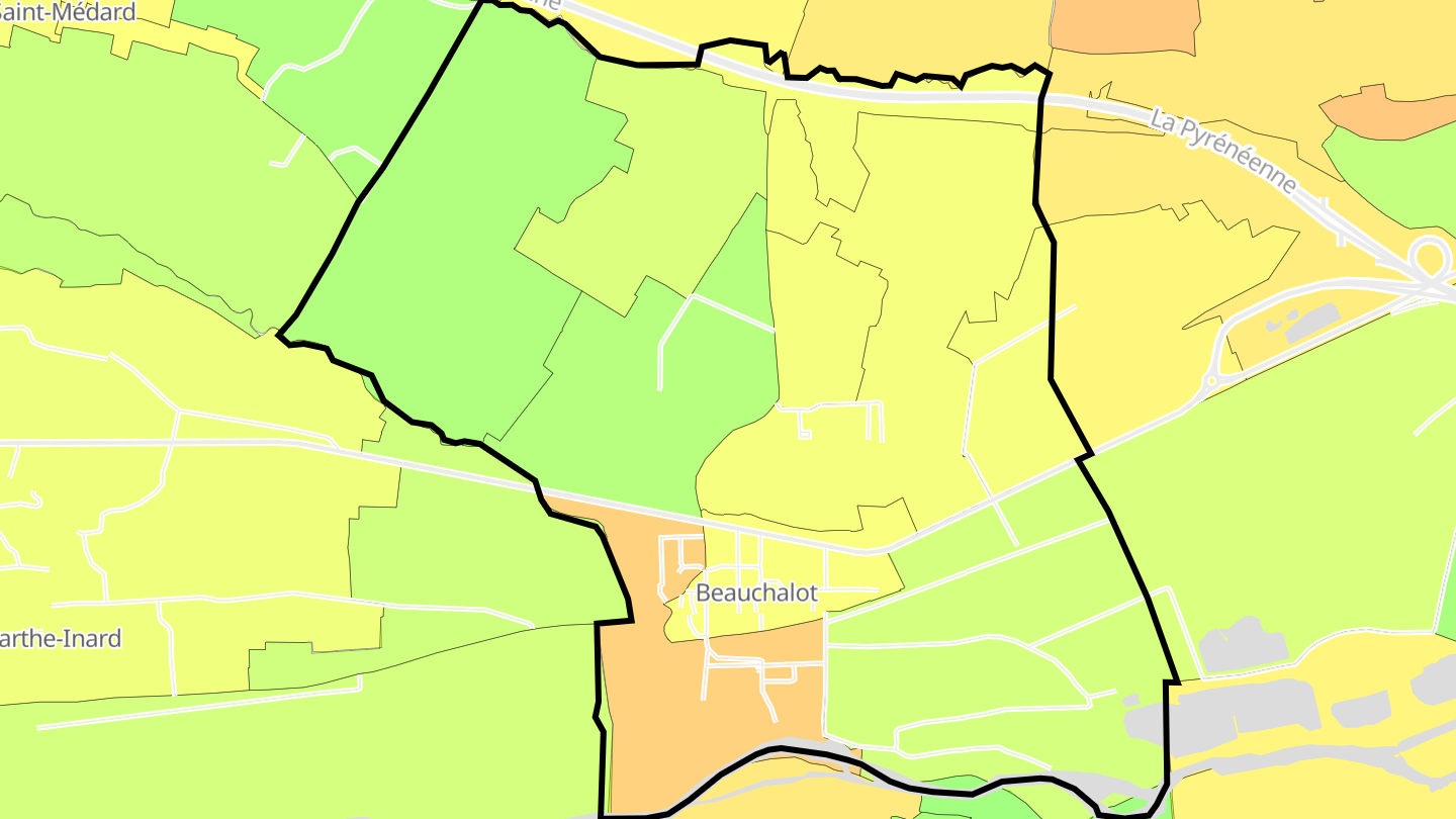 Carte des prix de l'immobilier Beauchalot