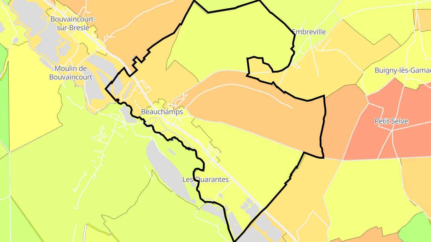 Carte des prix de l'immobilier Beauchamps