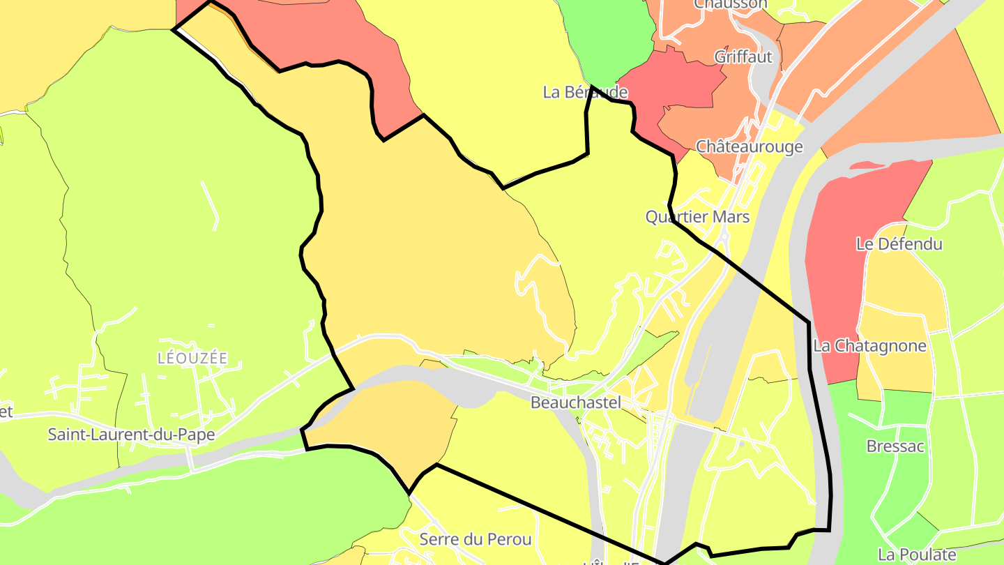 Carte des prix de l'immobilier Beauchastel
