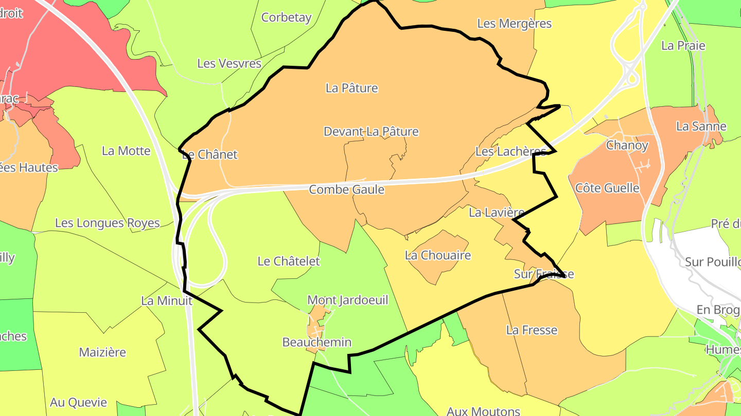 Carte des prix de l'immobilier Beauchemin