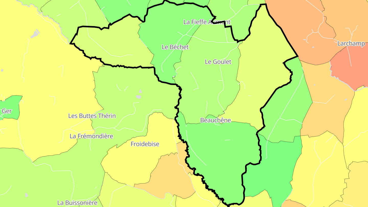 Carte des prix de l'immobilier Beauchêne