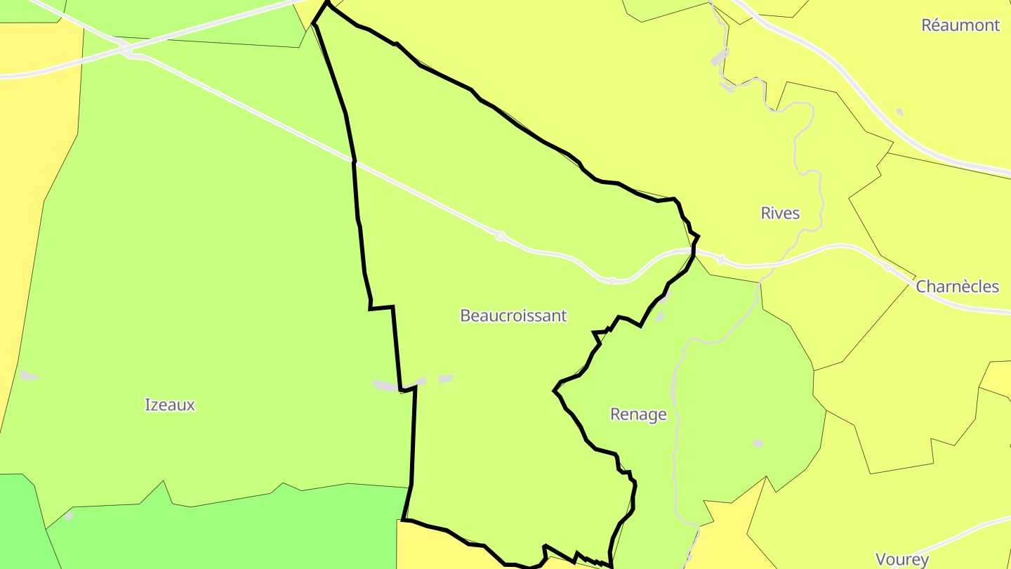 Carte des prix de l'immobilier Beaucroissant