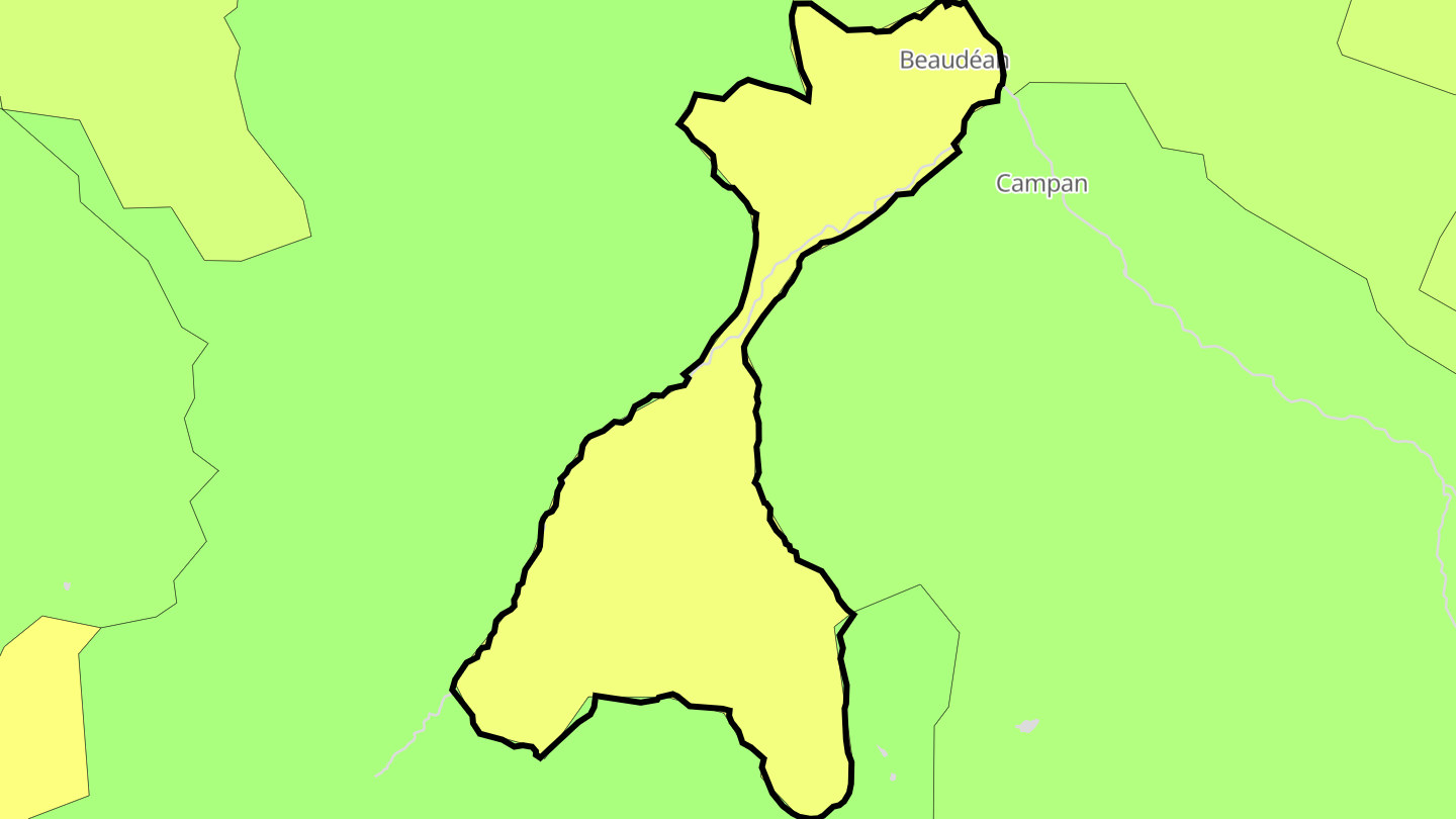 Carte des prix de l'immobilier Beaudéan