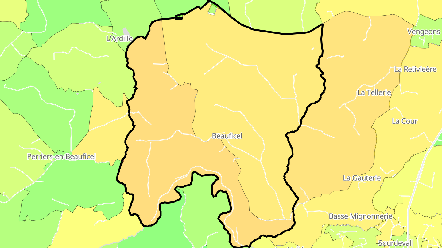 Carte des prix de l'immobilier Beauficel