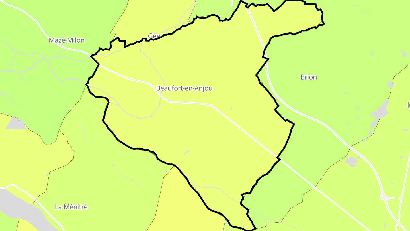 Carte des prix de l'immobilier Beaufort-en-Vallée