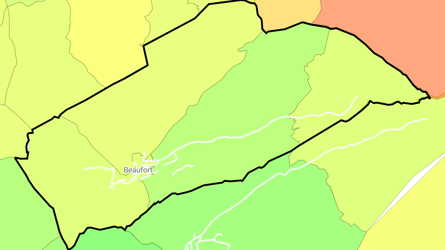 Carte des prix de l'immobilier Beaufort