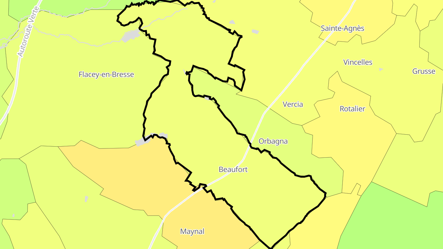 Carte des prix de l'immobilier Beaufort