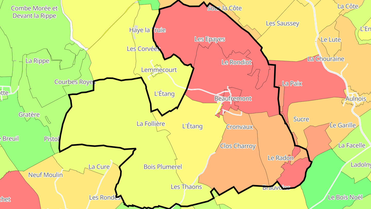 Carte des prix de l'immobilier Beaufremont