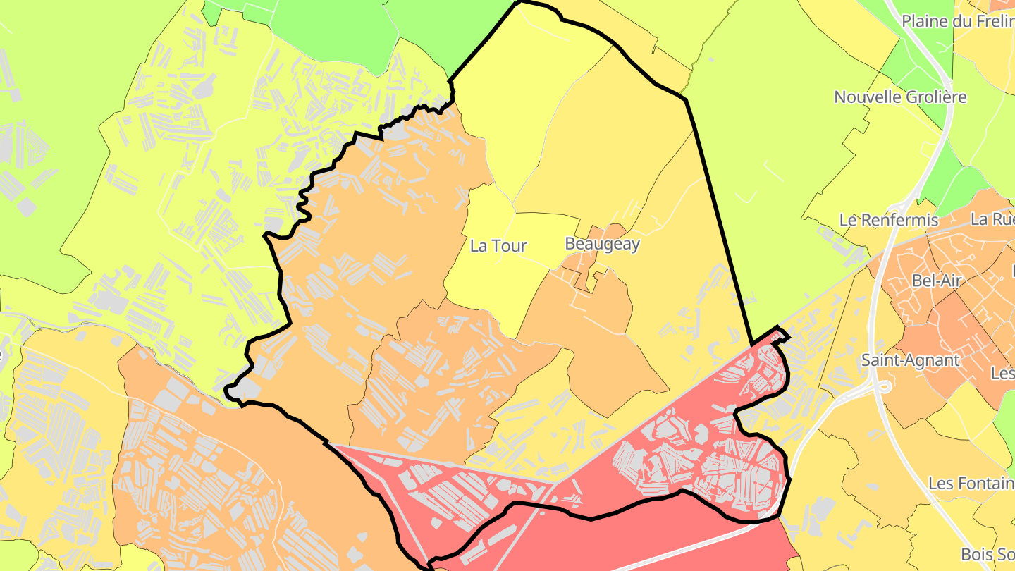Carte des prix de l'immobilier Beaugeay