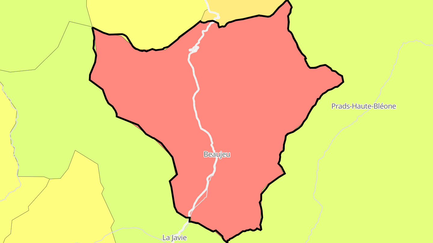 Carte des prix de l'immobilier Beaujeu