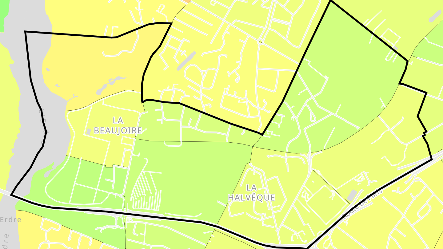 Carte des prix de l'immobilier Beaujoire - Halvèque