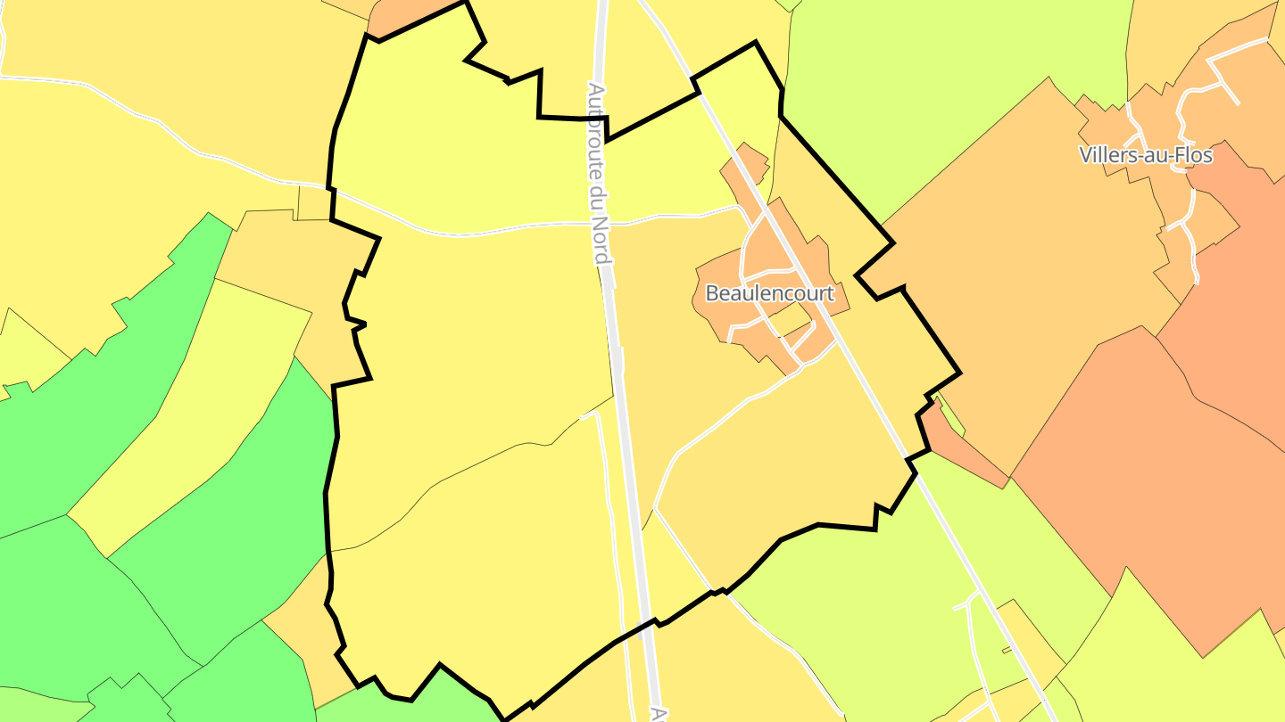 Carte des prix de l'immobilier Beaulencourt