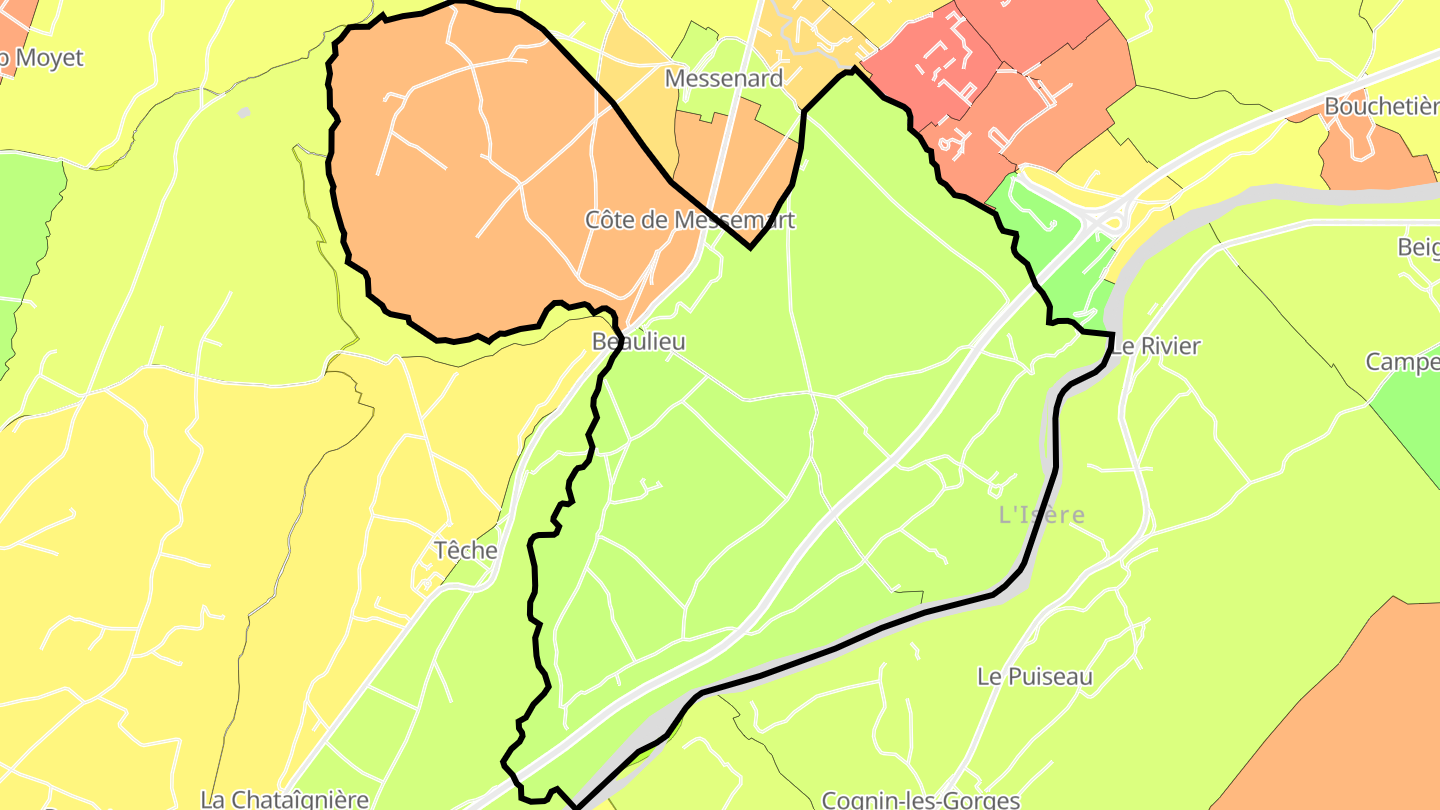 Carte des prix de l'immobilier Beaulieu