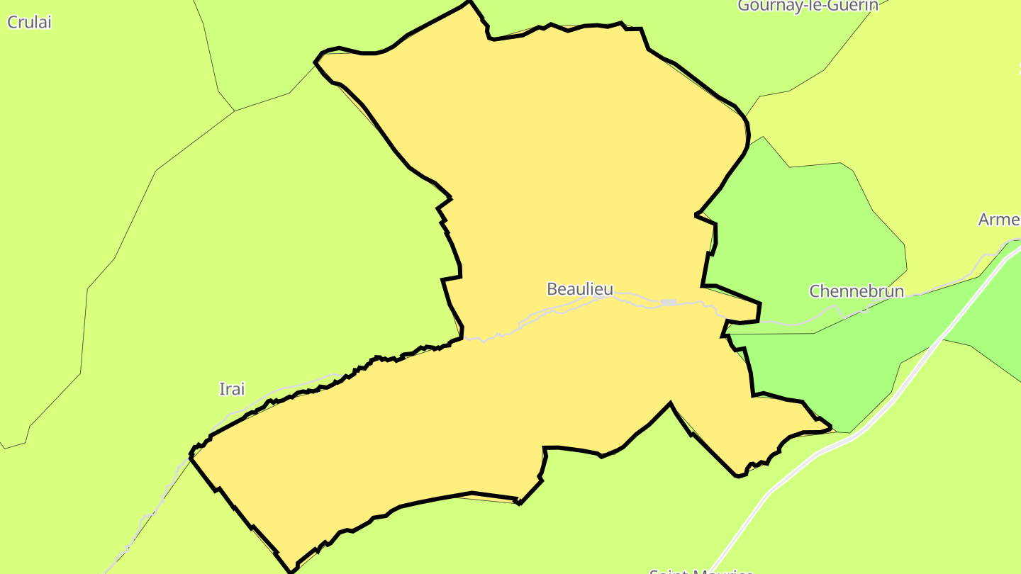 Carte des prix de l'immobilier Beaulieu