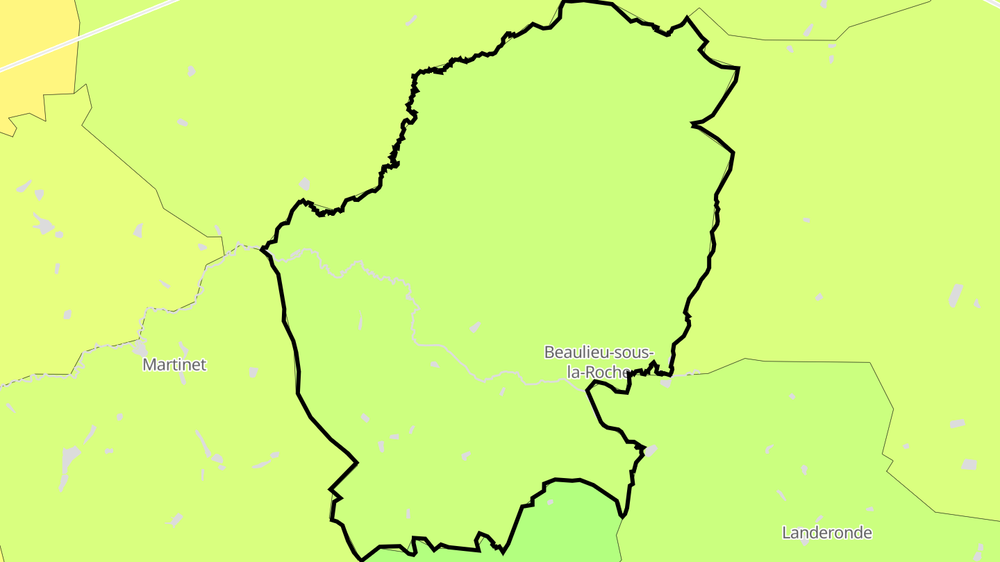 Carte des prix de l'immobilier Beaulieu-sous-la-Roche