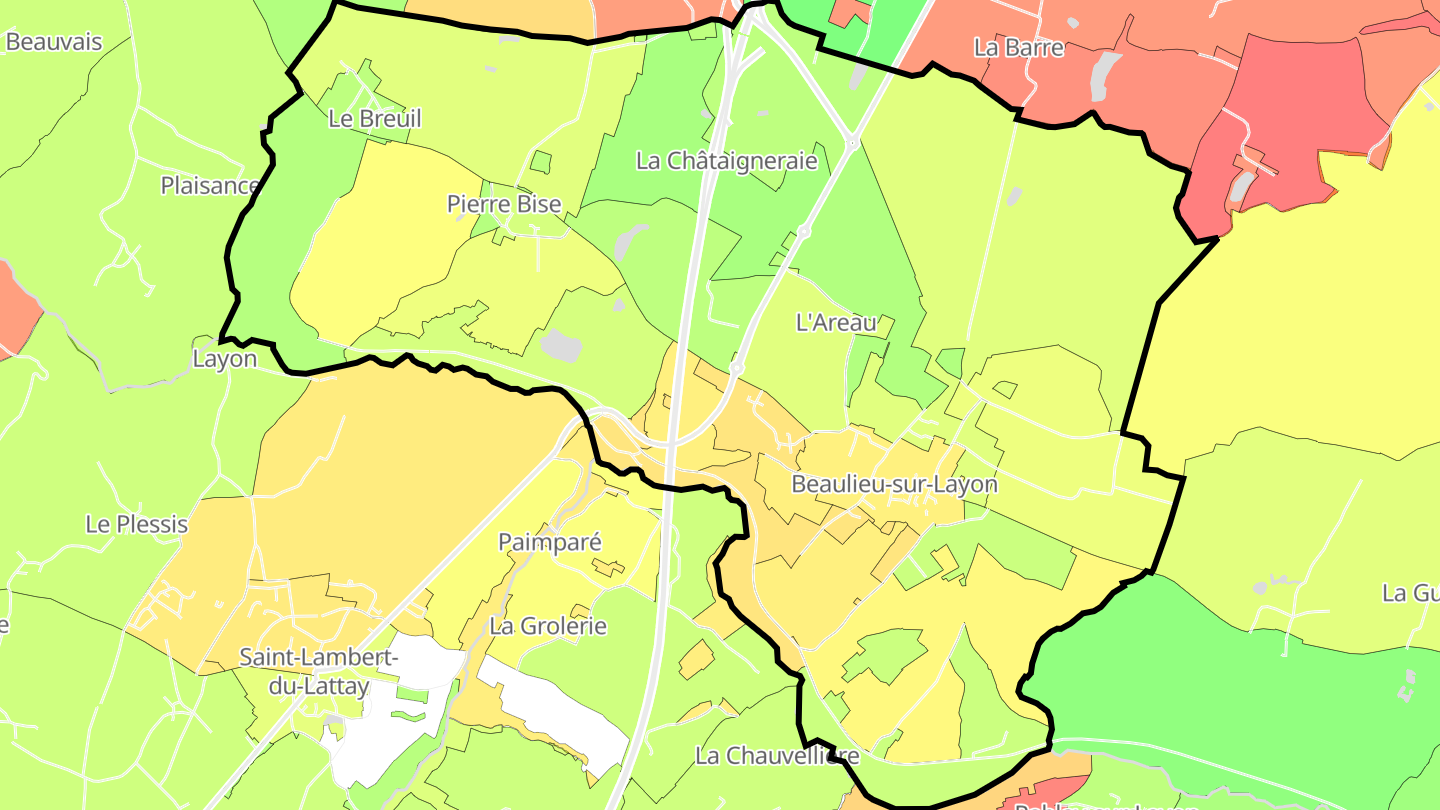 Carte des prix de l'immobilier Beaulieu-sur-Layon