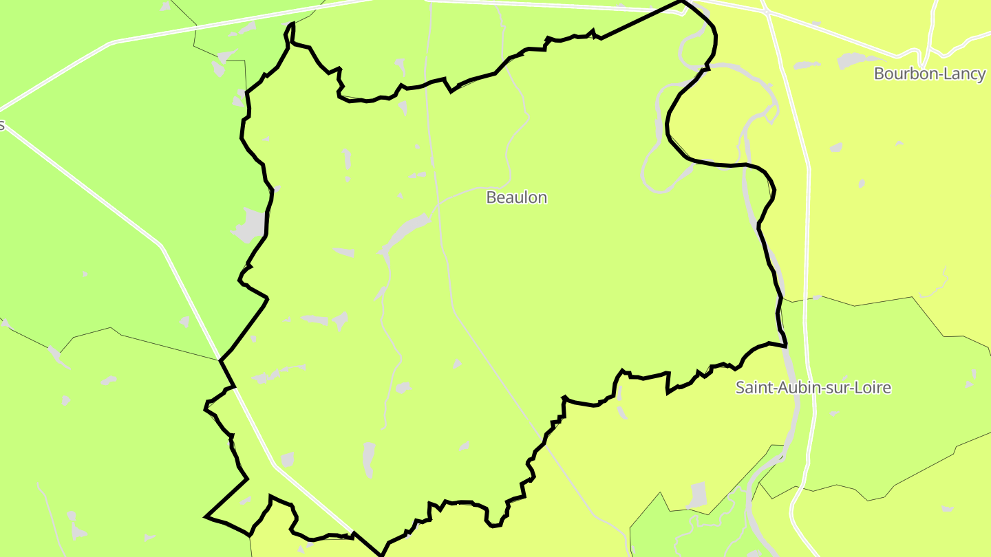 Carte des prix de l'immobilier Beaulon