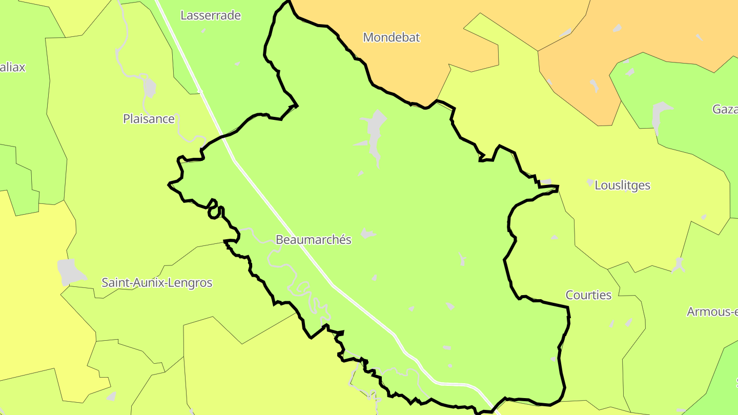 Carte des prix de l'immobilier Beaumarchés