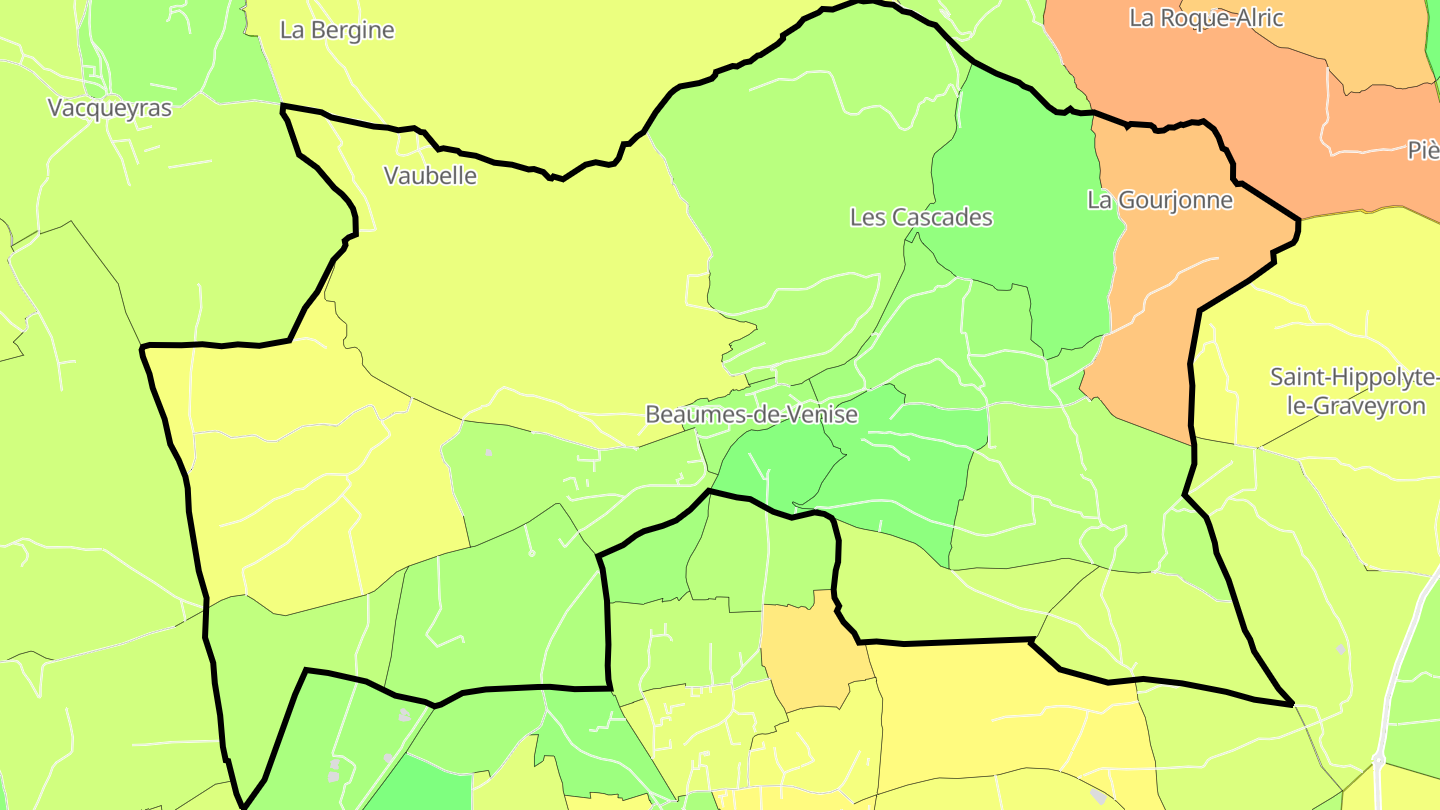 Carte des prix de l'immobilier Beaumes-de-Venise