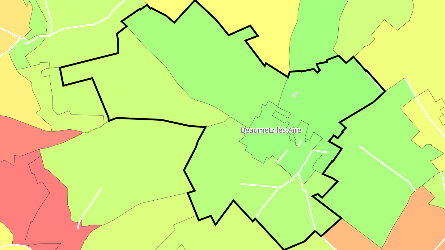 Carte des prix de l'immobilier Beaumetz-lès-Aire