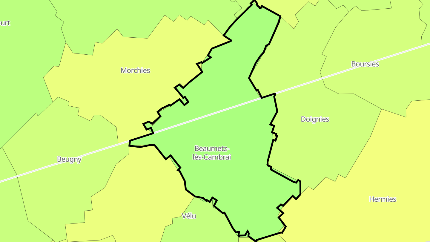 Carte des prix de l'immobilier Beaumetz-lès-Cambrai
