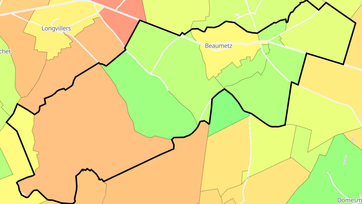 Carte des prix de l'immobilier Beaumetz