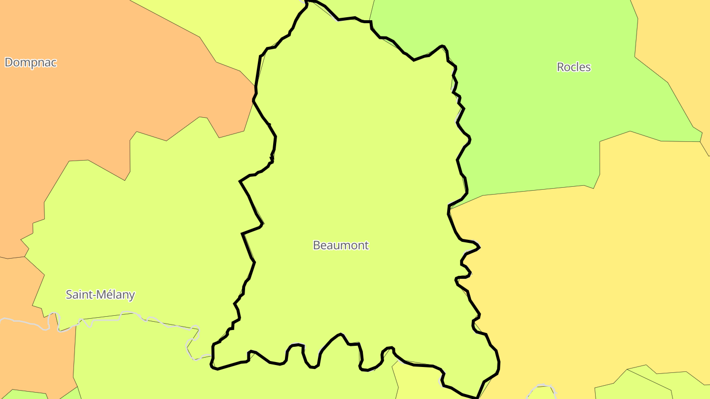 Carte des prix de l'immobilier Beaumont