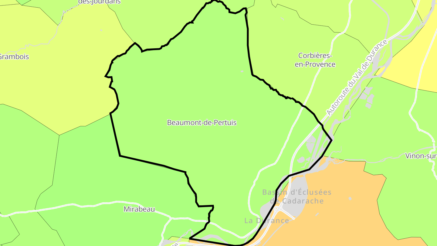 Carte des prix de l'immobilier Beaumont-de-Pertuis