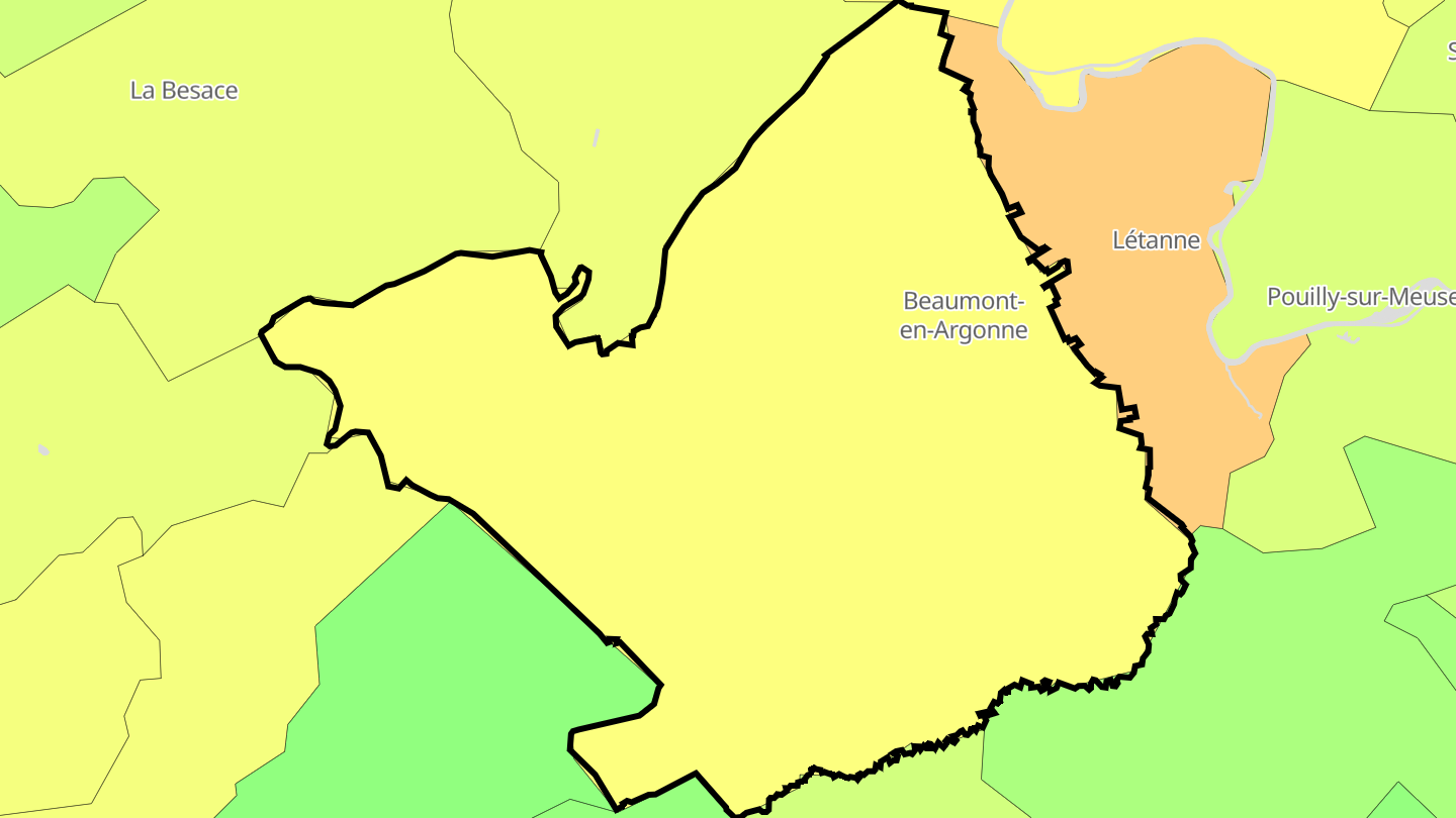 Carte des prix de l'immobilier Beaumont-en-Argonne