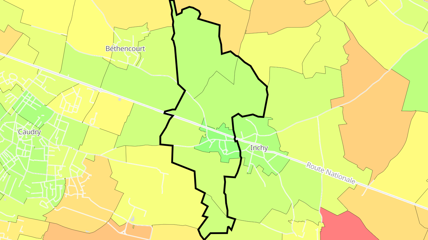 Carte des prix de l'immobilier Beaumont-en-Cambrésis