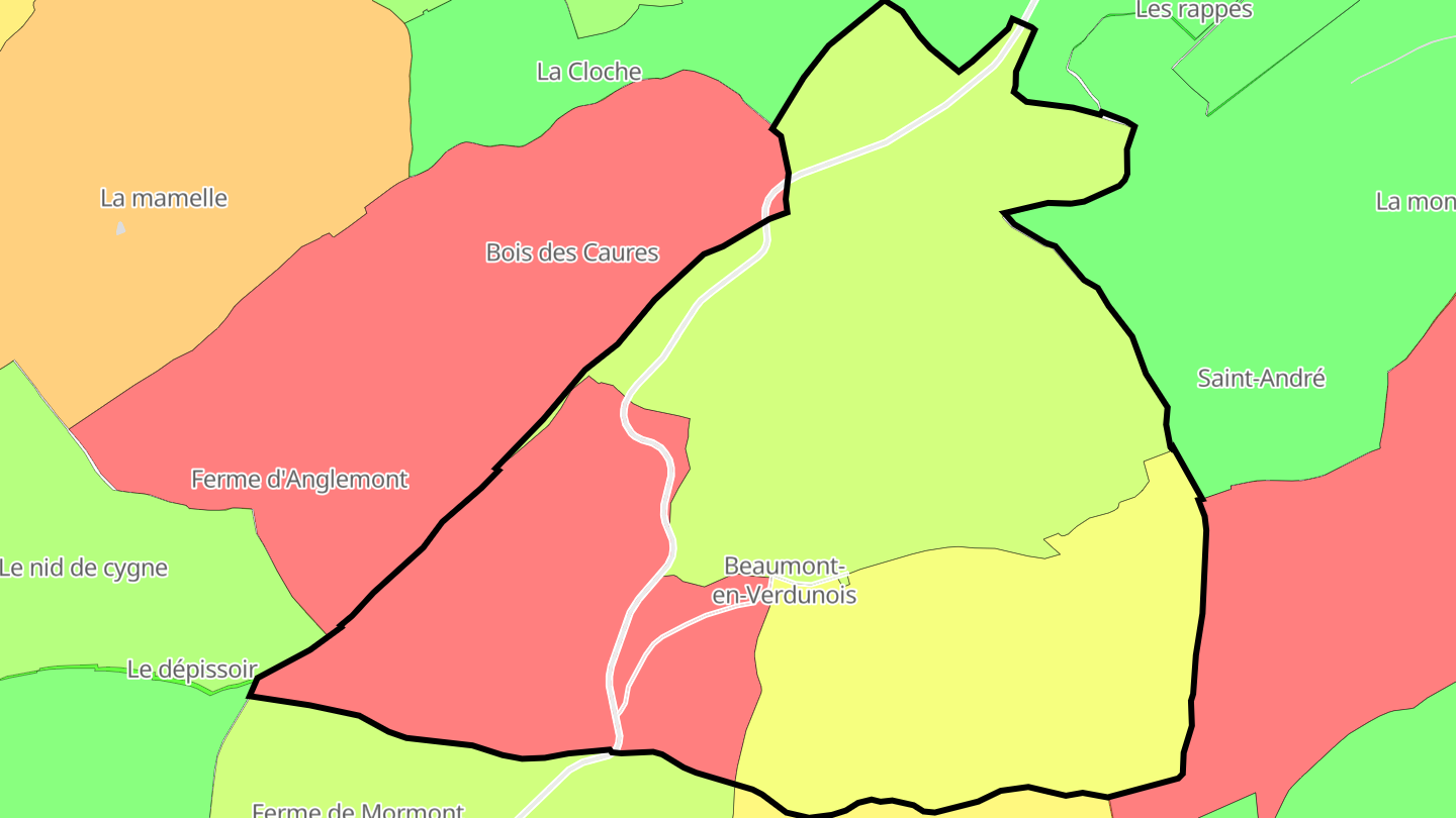 Carte des prix de l'immobilier Beaumont-en-Verdunois