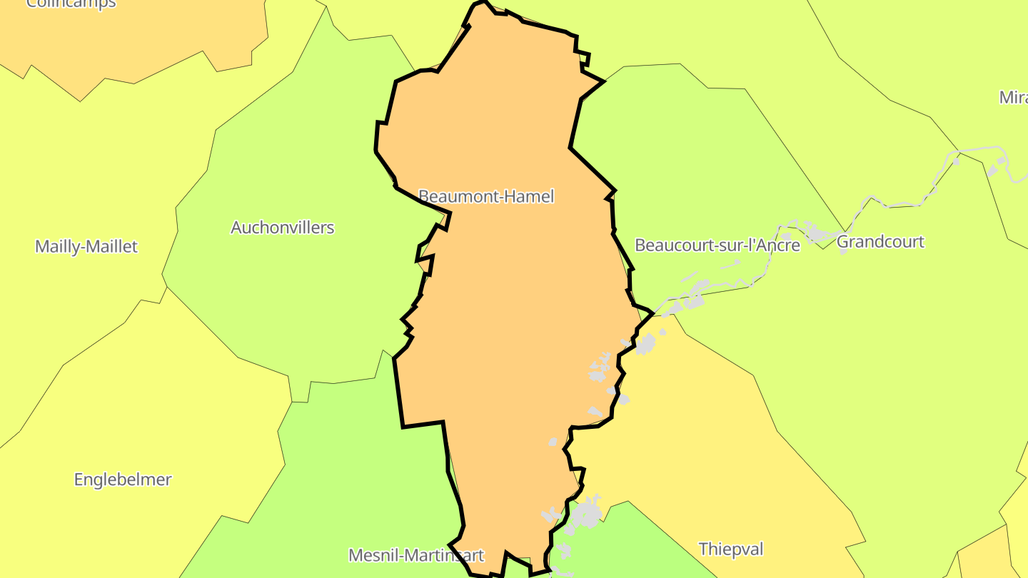 Carte des prix de l'immobilier Beaumont-Hamel