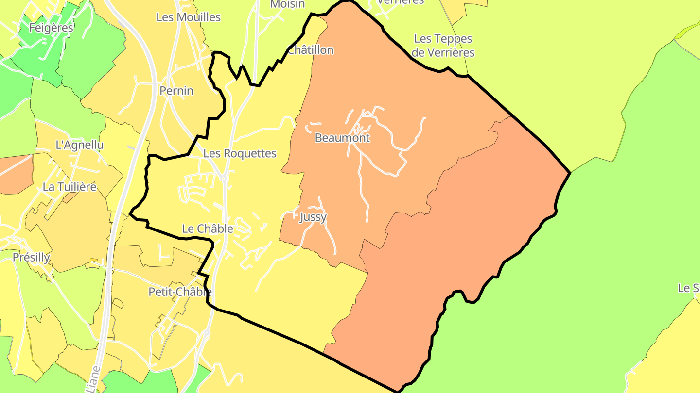 Carte des prix de l'immobilier Beaumont