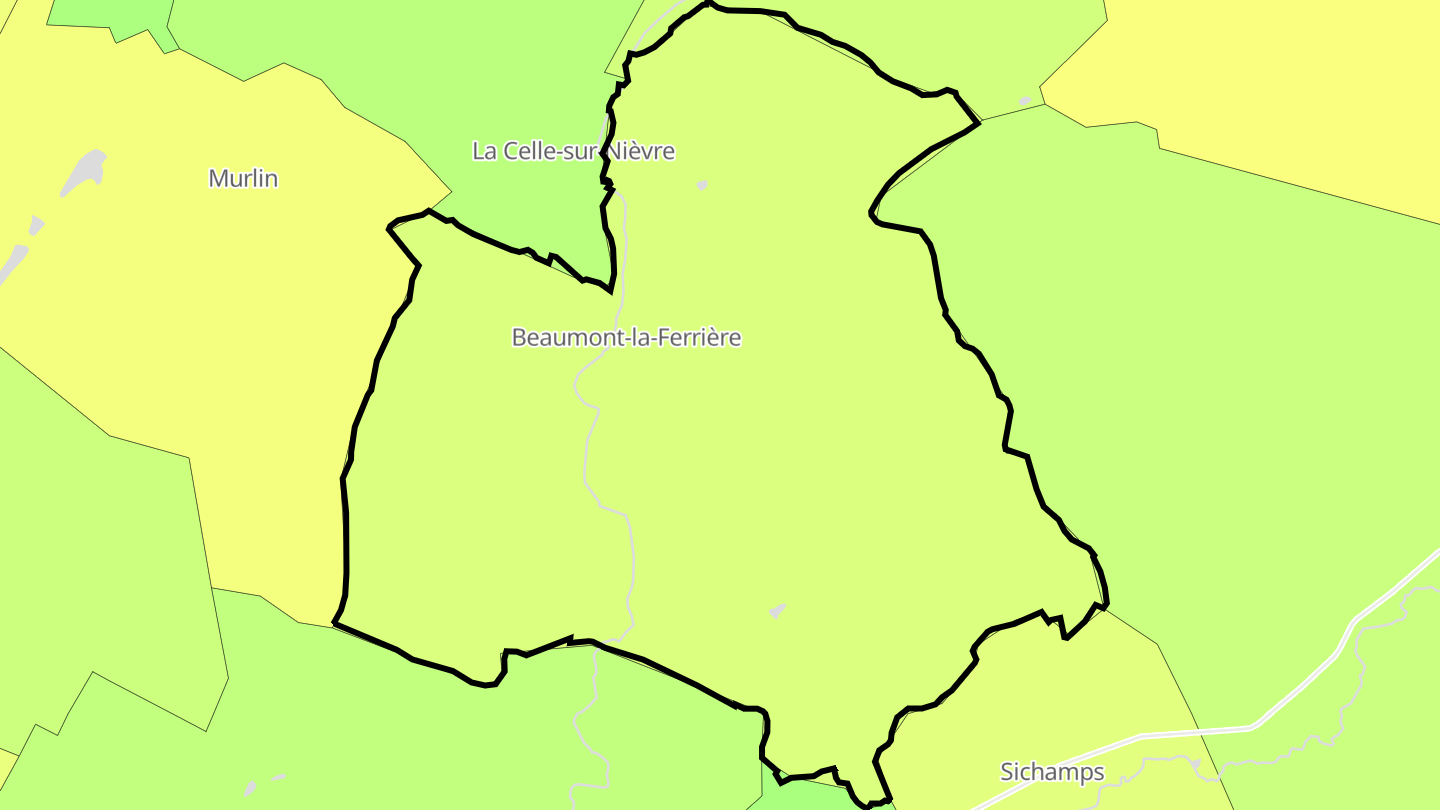 Carte des prix de l'immobilier Beaumont-la-Ferrière