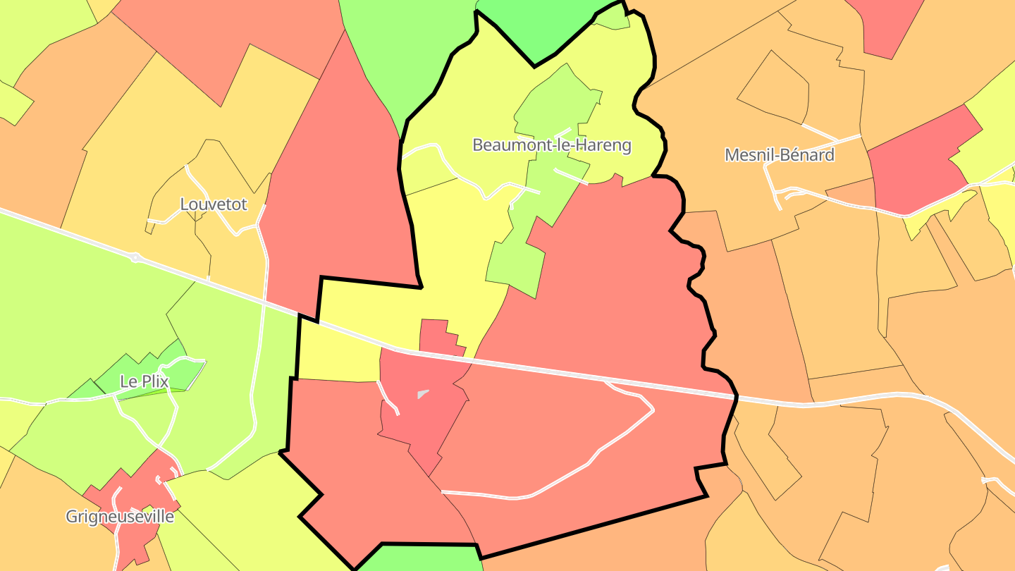 Carte des prix de l'immobilier Beaumont-le-Hareng