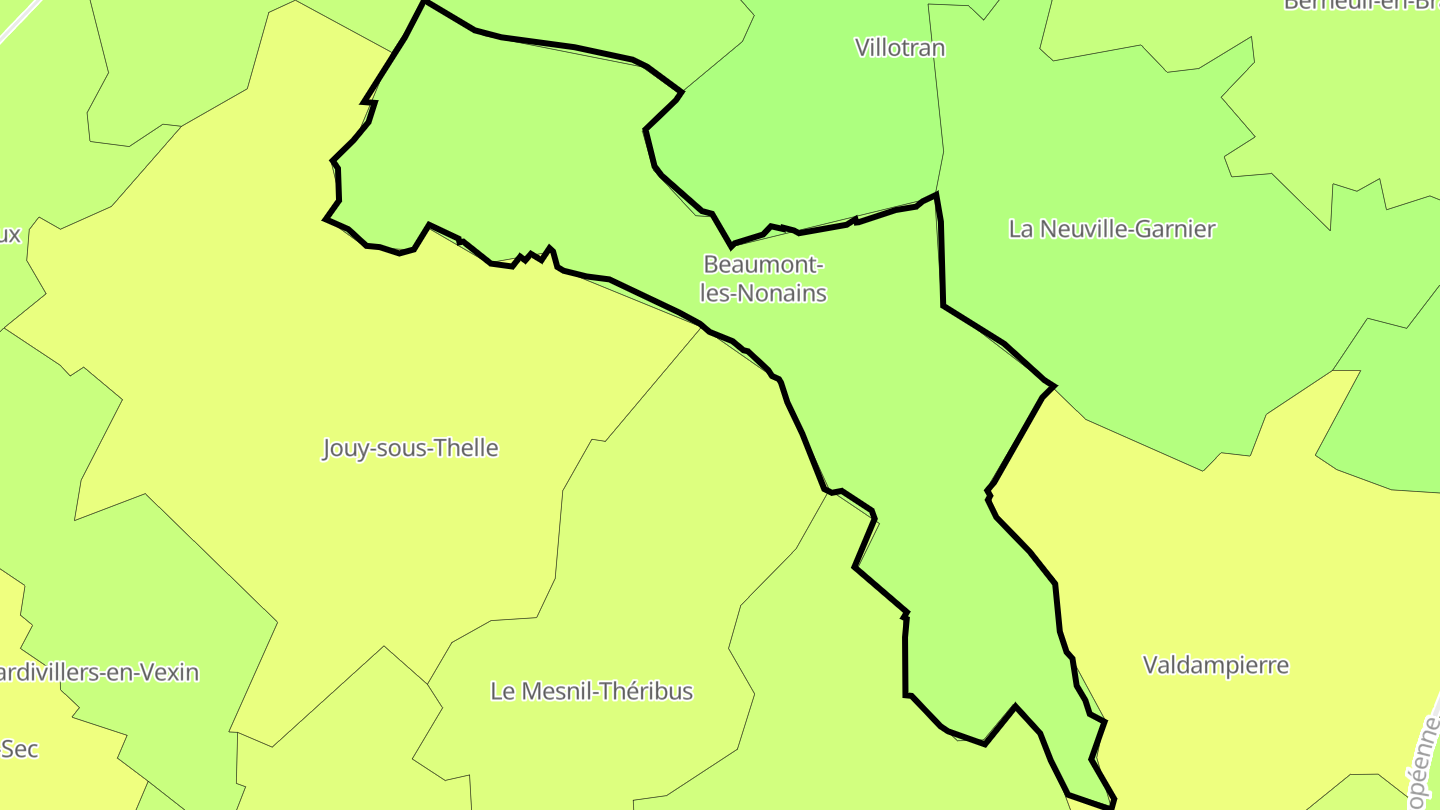 Carte des prix de l'immobilier Beaumont-les-Nonains