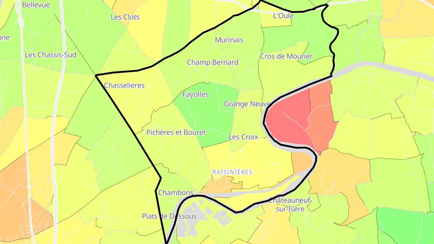 Carte des prix de l'immobilier Beaumont-Monteux