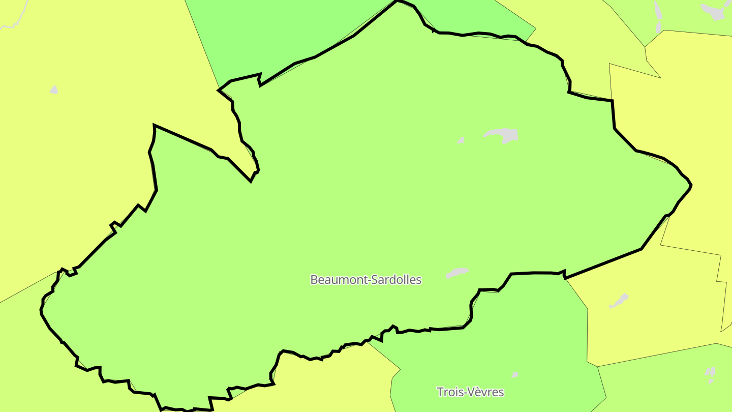 Carte des prix de l'immobilier Beaumont-Sardolles