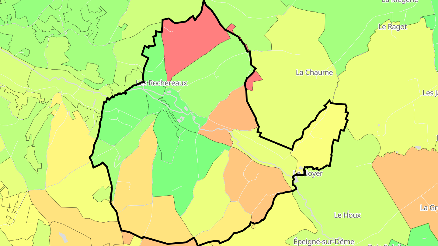 Carte des prix de l'immobilier Beaumont-sur-Dême
