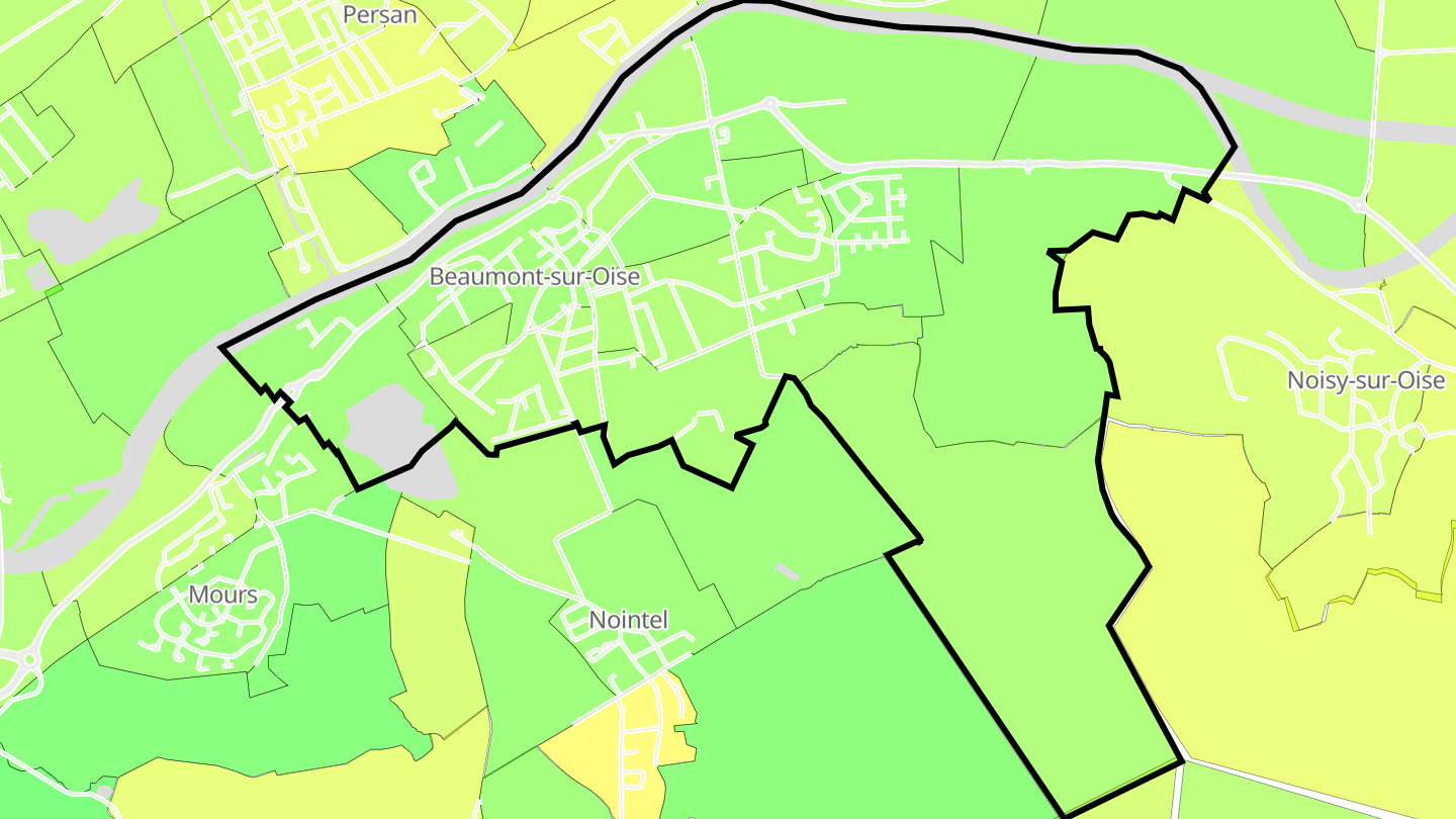 Carte des prix de l'immobilier Beaumont-sur-Oise