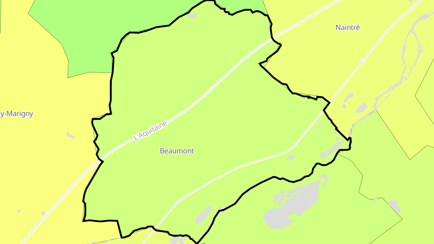 Carte des prix de l'immobilier Beaumont