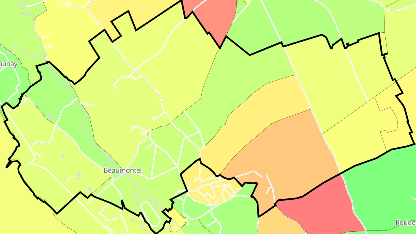 Carte des prix de l'immobilier Beaumontel