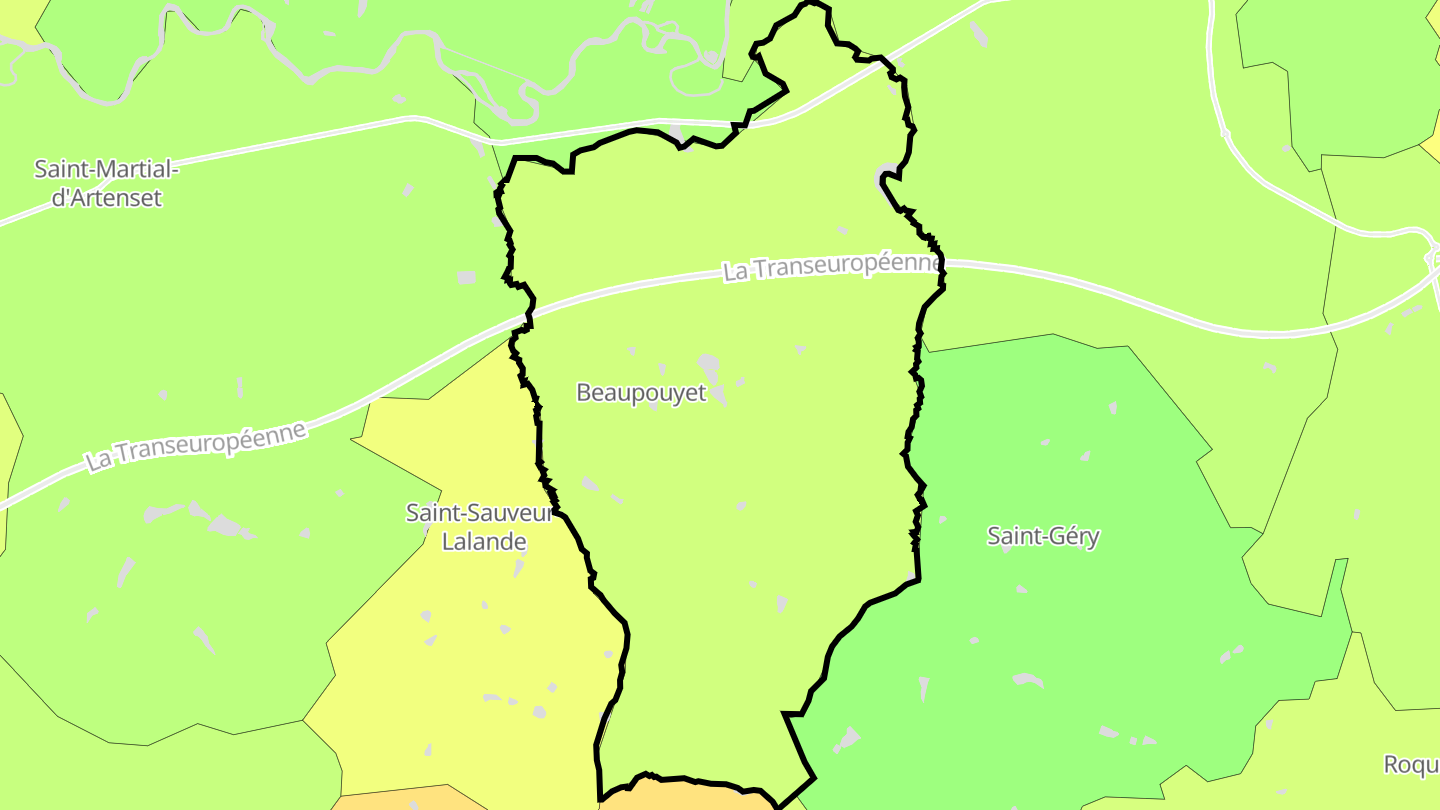 Carte des prix de l'immobilier Beaupouyet