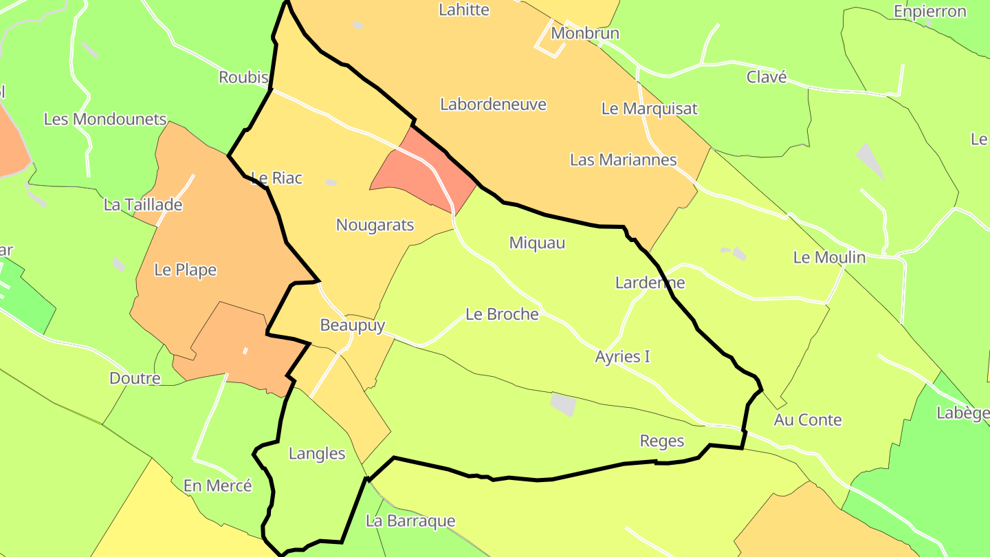Carte des prix de l'immobilier Beaupuy