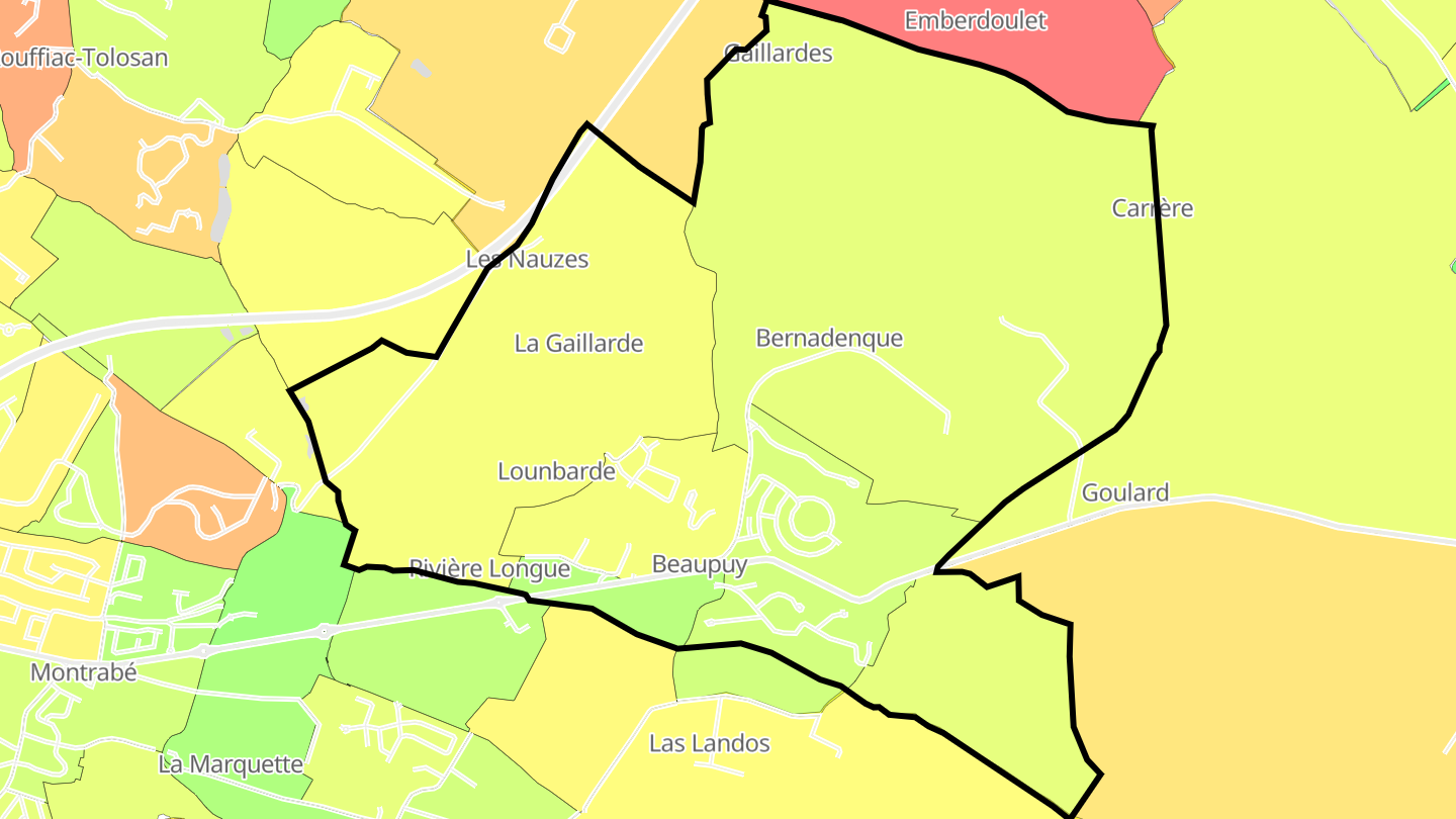 Carte des prix de l'immobilier Beaupuy