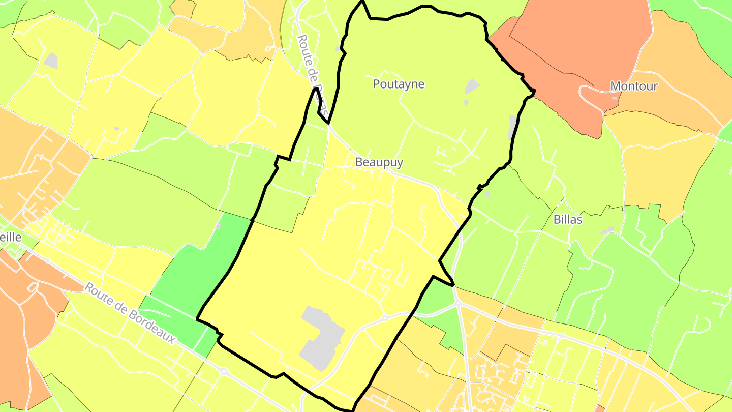 Carte des prix de l'immobilier Beaupuy