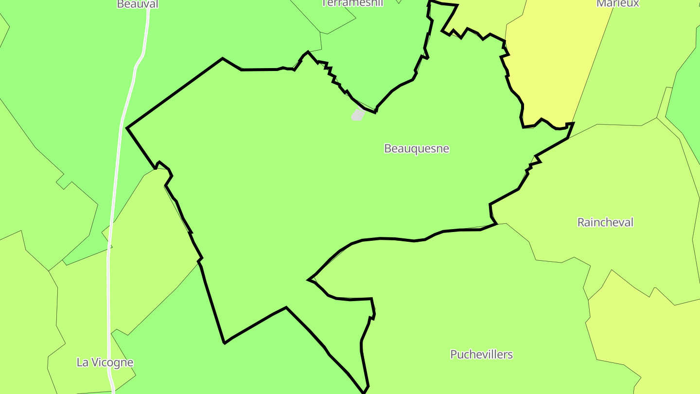 Carte des prix de l'immobilier Beauquesne