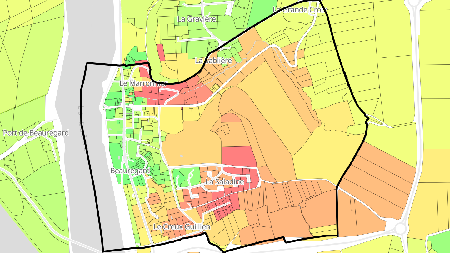 Carte des prix de l'immobilier Beauregard