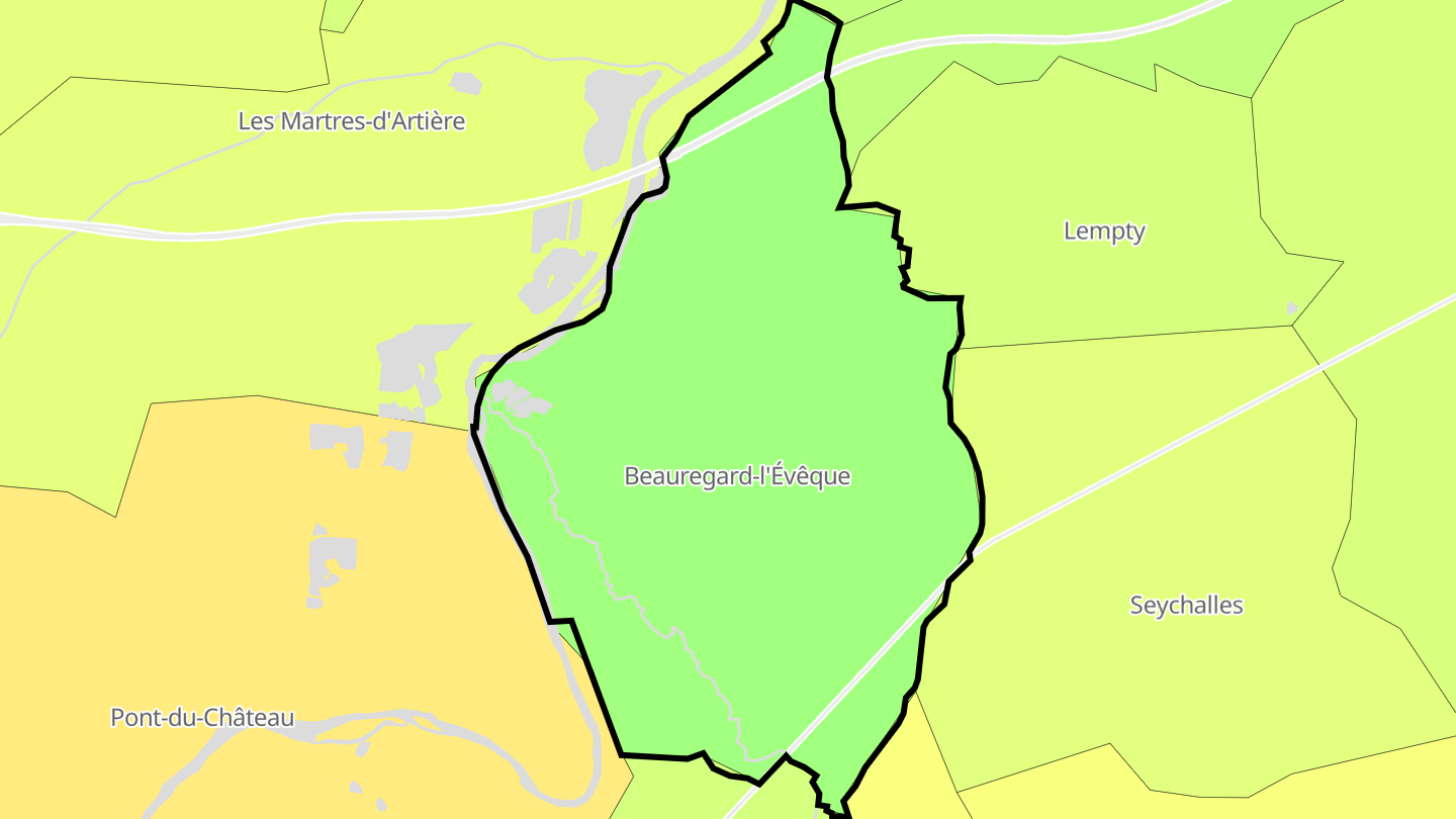 Carte des prix de l'immobilier Beauregard-l'Évêque